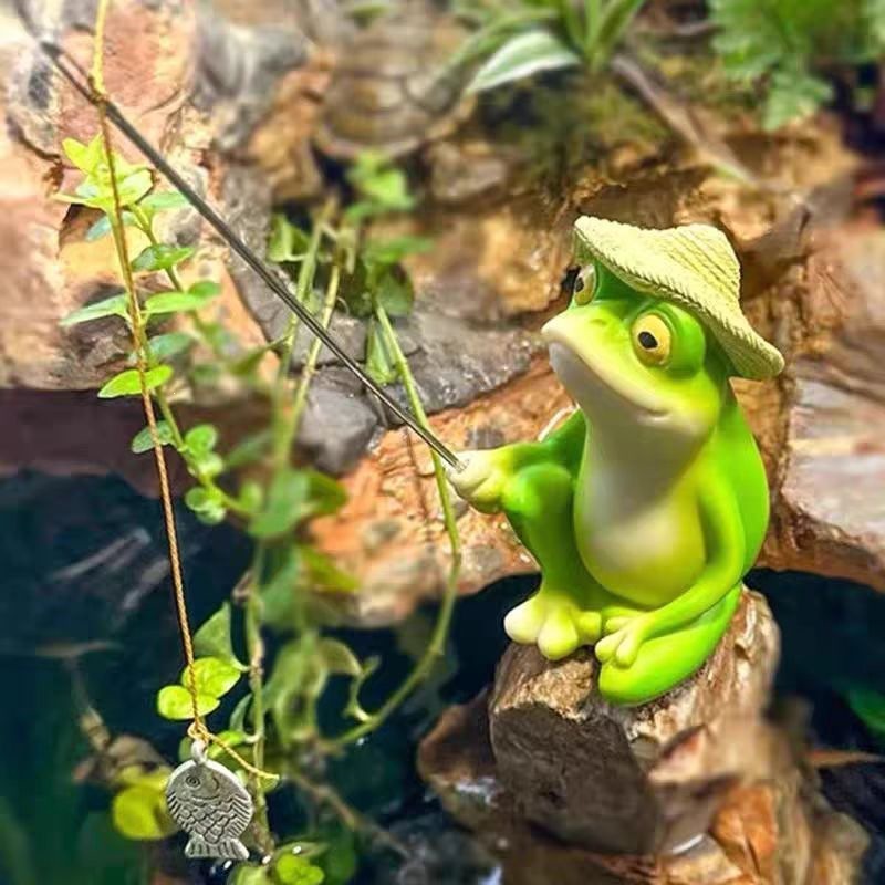 Karikatür Reçine Kurbağa Figür - Fish Aquarium Home incelemesi ve fiyatı